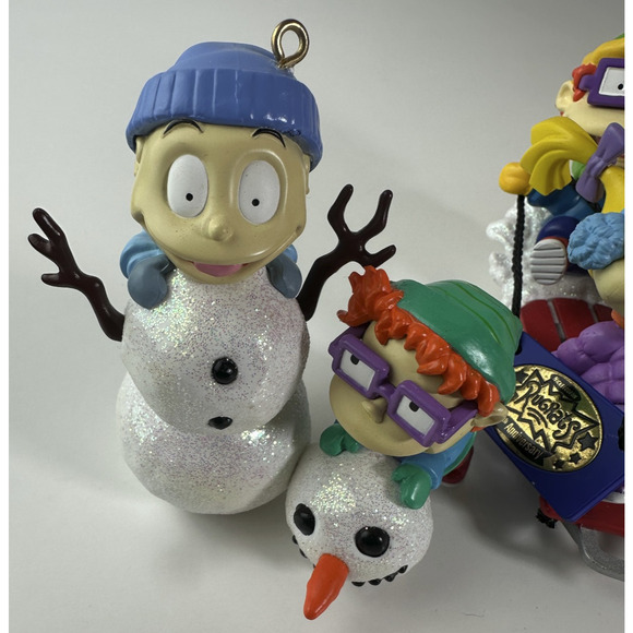 3 Rugrats Christmas Ornaments Tommy Chuckie Angelica Holiday Carlton Cards - Picture 7 of 16